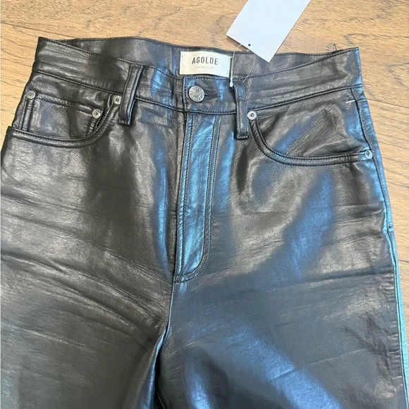 NWT Agolde Leather 90s Pinch Waist - Picture 5 of 7